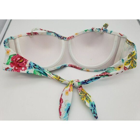 Venus Floral Bikini Top ONLY, Sz D 32DD 34D 36C, Bandeau with detachable strap, - Picture 3 of 7